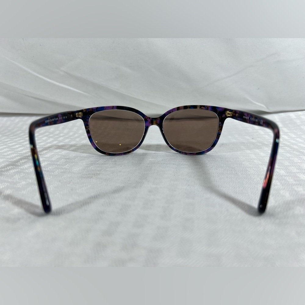5007: Coach HC8132 Confetti Purple Sunglasses w/ Case has some scratches - Picture 4 of 8